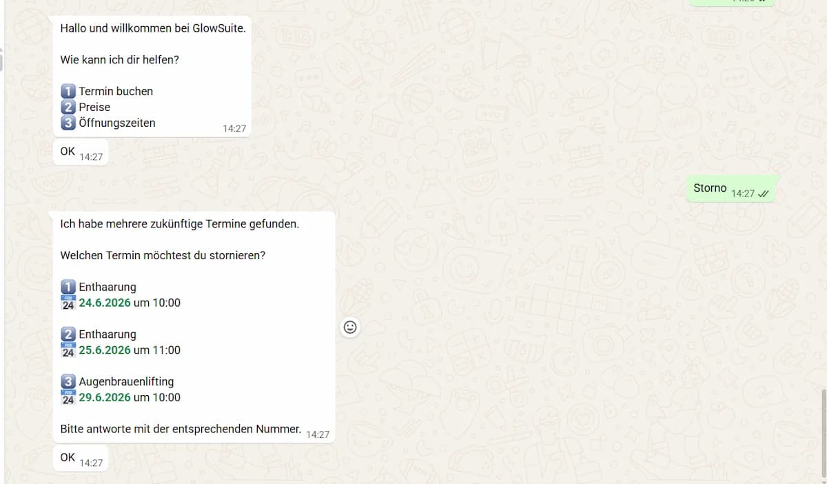 Storno per WhatsApp